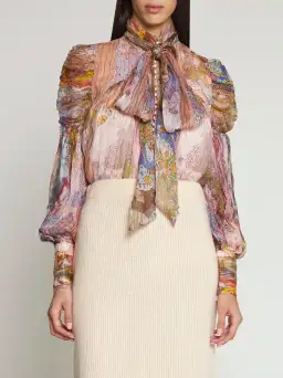 Zimmermann Kaleidoscope Lurex Blouse Print Size 3/Au 14 for rent on The Volte - image 2