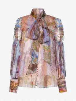 Zimmermann Kaleidoscope Lurex Blouse Print Size 3/Au 14 for rent on The Volte - image 4