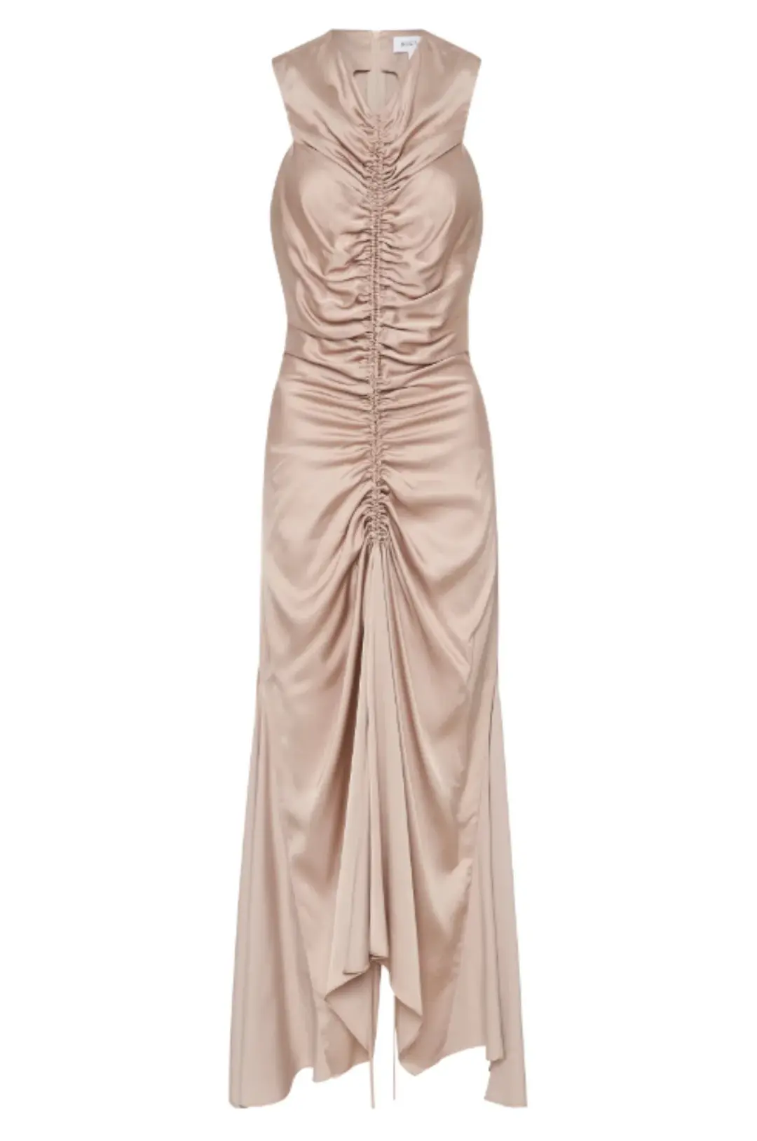 Bianca Spender Sand Satin Meret Dress Nude Size 2/ Au 10 for rent on The Volte - main image