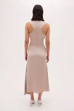 Bianca Spender Sand Satin Meret Dress Nude Size 2/ Au 10 for rent on The Volte - image 4
