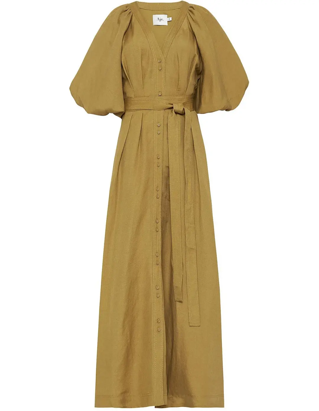 Aje Evermore Dress Olive Green Size 8 for rent on The Volte - main image