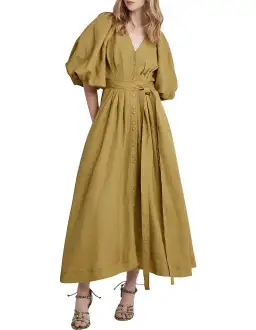Aje Evermore Dress Olive Green Size 8 for rent on The Volte - image 1