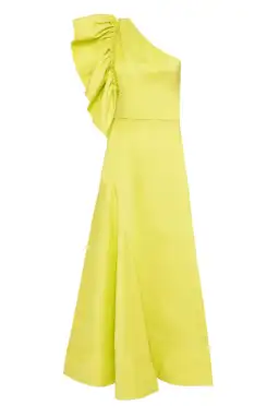 Aje Bonjour Asymmetric Midi Dress Lime Green Size 8 / S for rent on The Volte - image 4