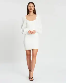 By Johnny Balloon Sleeve Mini Dress White Size 12