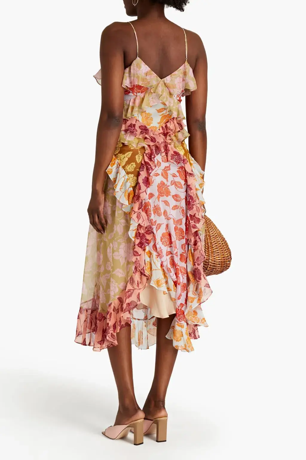 Zimmermann The Lovestruck Slip Midi Dress Patchwork Floral Size 0/Au 8 for rent on The Volte - main image