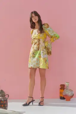 Alemais Matilde Puff Sleeve Mini Dress Multi Size 10 for rent on The Volte - image 1