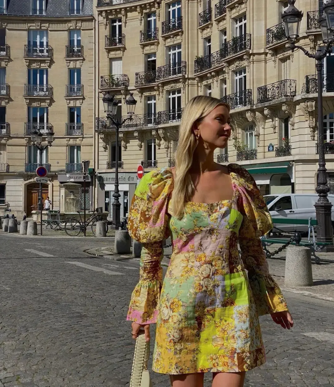 Alemais Matilde Puff Sleeve Mini Dress Multi Size 10 for rent on The Volte - main image