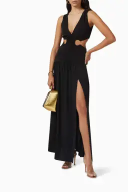 Bec & Bridge Evoke V Crepe Maxi Dress Black Size 8 for rent on The Volte - image 1