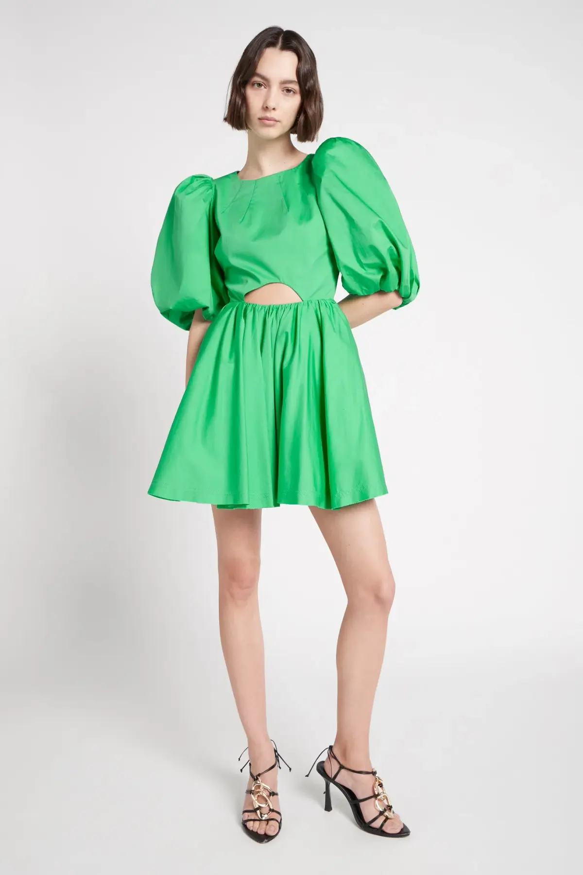 Aje Colette Abstract Cut Out Mini Dress Green Size 8 - Image 1