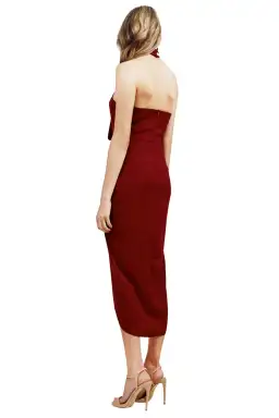 Shona Joy Core Knot Drape Dress Burgundy Size 10 for rent on The Volte - image 2