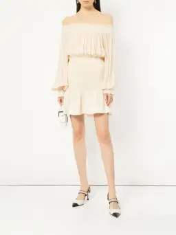 Alice McCall You’re The Best Off The Shoulder Dress Beige Size 6 for rent on The Volte - image 1