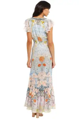 Camilla Morris Muse Ruffle Wrap Dress Silk Floral Size L/Au 14 for rent on The Volte - image 3