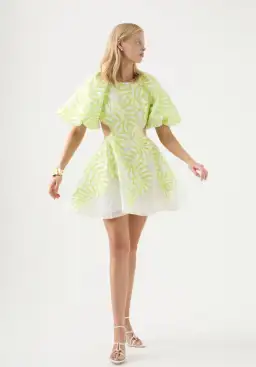 Aje Botanical Applique Mini Dress Green Size 6 for rent on The Volte - image 2