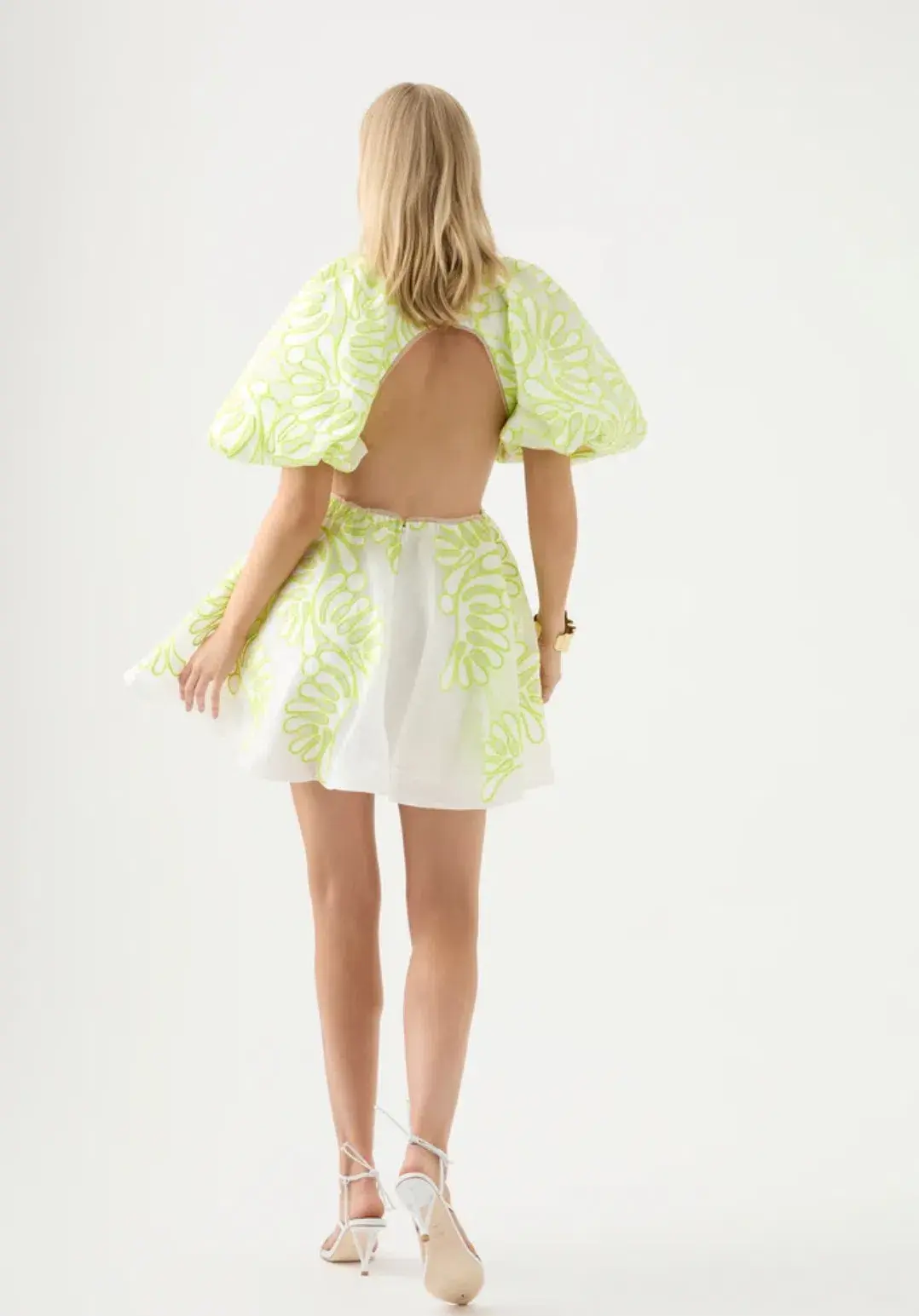 Aje Botanical Applique Mini Dress Green Size 6 for rent on The Volte - main image