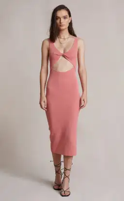 Bec & Bridge Oasis Twist Midi Dress Salmon Size AU 12 for rent on The Volte - image 1
