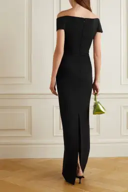 Solace London Marlowe Off-the-shoulder Crepe Gown Black Size 8 for rent on The Volte - image 3