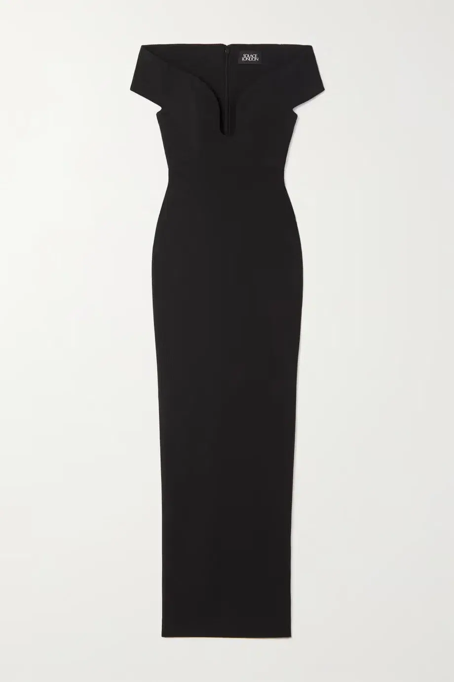 Solace London Marlowe Off-the-shoulder Crepe Gown Black Size 8 for rent on The Volte - main image