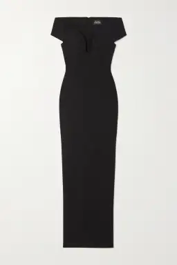Solace London Marlowe Off-the-shoulder Crepe Gown Black Size 8 for rent on The Volte - image 4