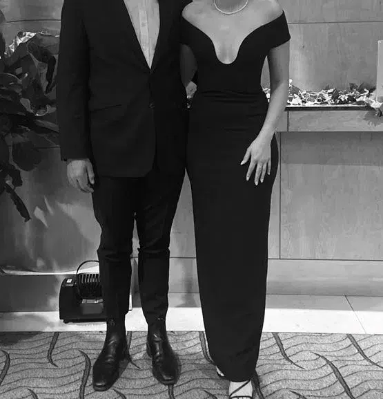 Solace London Marlowe Off-the-shoulder Crepe Gown Black Size 8 for rent on The Volte - main image