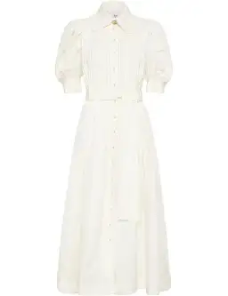 Aje Madeleine Belted Midi Dress Ivory Size 6 for rent on The Volte - image 3