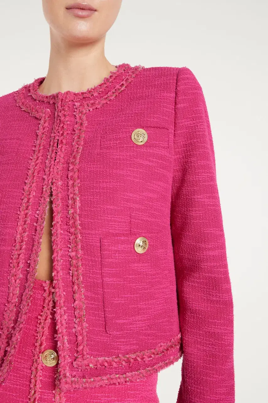 Rebecca Vallance Anita Button Mini Dress And Jacket Hot Pink Size 6 for rent on The Volte - main image