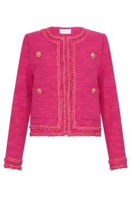 Rebecca Vallance Anita Button Mini Dress And Jacket Hot Pink Size 6 for rent on The Volte - image 8