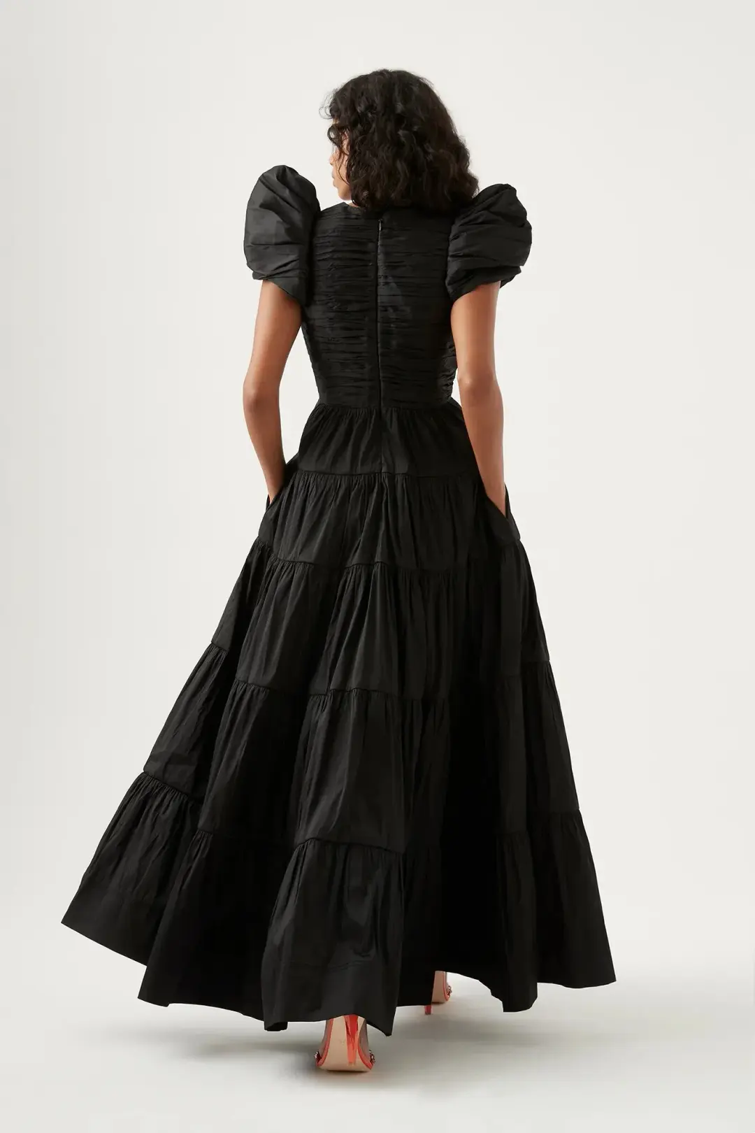 Aje Statuesque Tiered Gown Black Size 8 / S for rent on The Volte - main image
