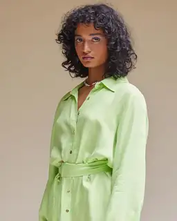 Suboo Sky Mini Shirt Dress in Green Size 12 for rent on The Volte - image 2