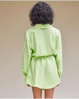 Suboo Sky Mini Shirt Dress in Green Size 12 for rent on The Volte - image 3