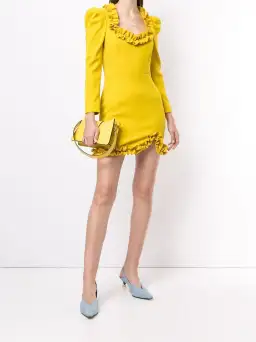 Rebecca Vallance Baci Long Sleeve Mini Dress in Sulphur Yellow
Size 12