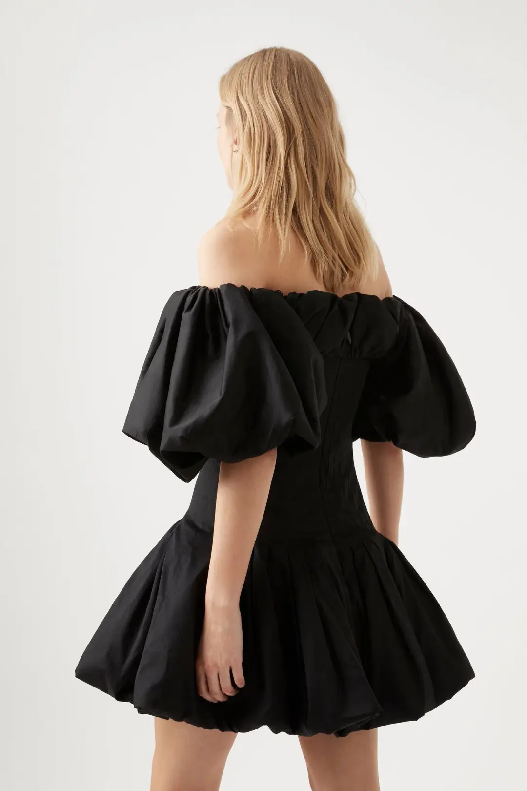 Aje Arles Off the Shoulder Mini Dress Black Size 6 for rent on The Volte - main image