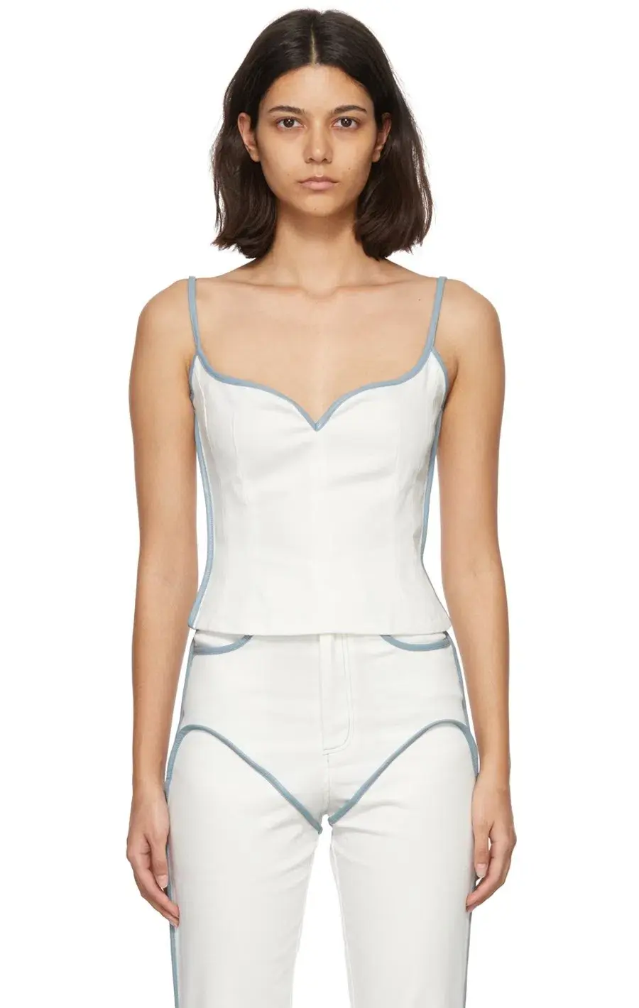 Paris Georgia Heart Singlet White and Blue Size 6 for rent on The Volte - main image