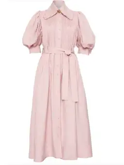 Aje Madeleine Belted Midi Dress Dusty Pink Size 16 for rent on The Volte - image 3