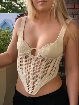 Dion Lee Crochet Corset Cream Size XS/Au 6 for rent on The Volte - image 4