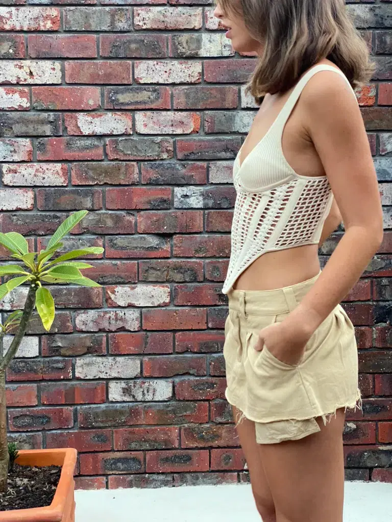 Dion Lee Crochet Corset Cream Size XS/Au 6 for rent on The Volte - main image