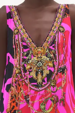 The Always Change Your Spots V Neck Flared Jumpsuit Pink Print Size S/Au 8 for rent on The Volte - image 5