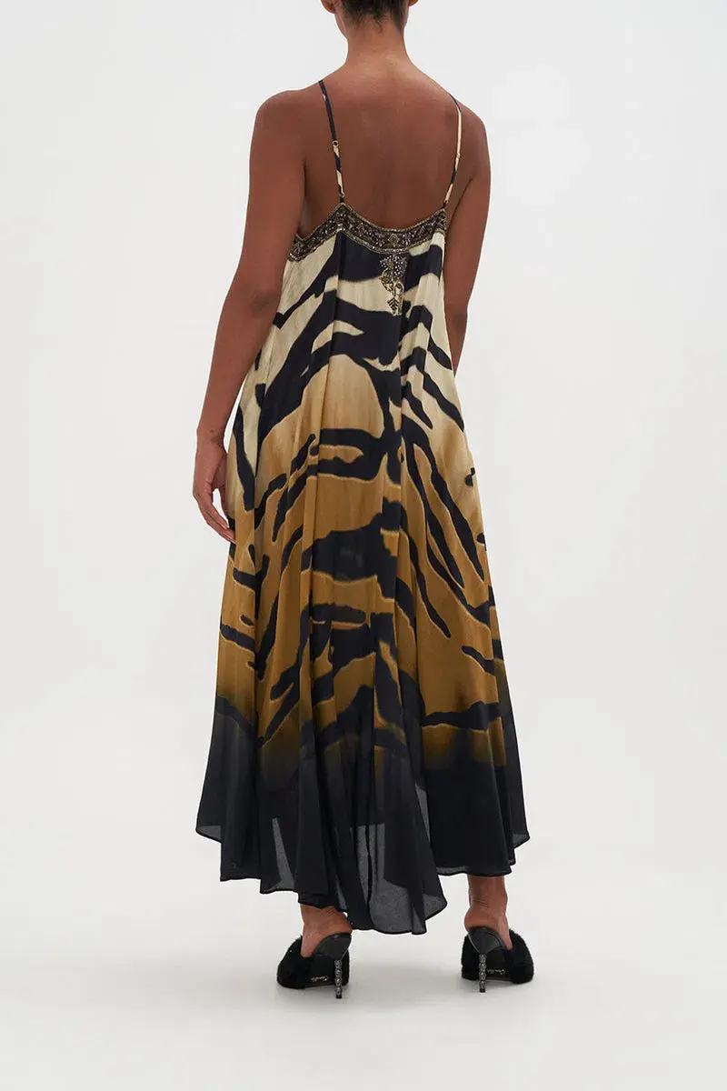 Camilla The Tame My Tiger Gather Neck Halter Maxi Dress Print Size AU 8 for rent on The Volte - main image