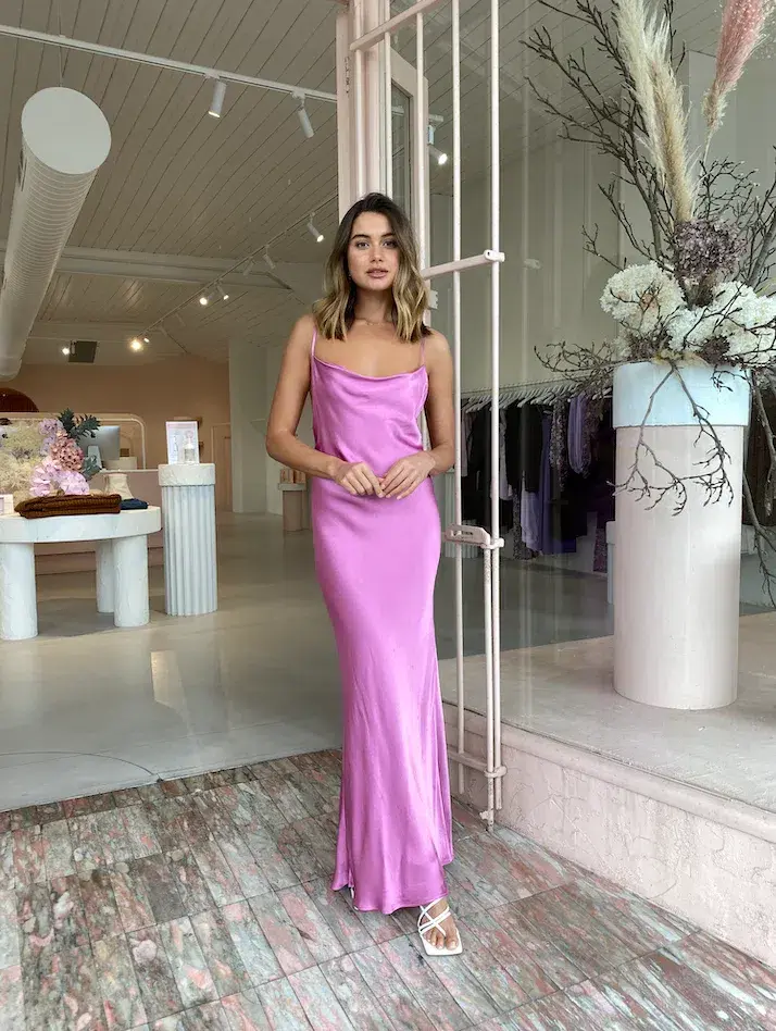 Bec & Bridge Lucie Maxi Dress Fuchsia Pink Size 8 for rent on The Volte - main image