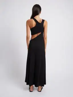 Christopher Esber Underbust Quartz Split Ruched Dress Black Size 8 for rent on The Volte - image 2