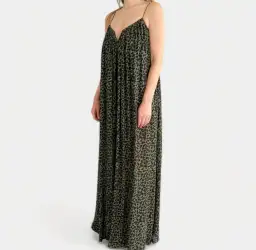Camilla And Marc Tatami Full Maxi Dress Green Animal Print Size 8