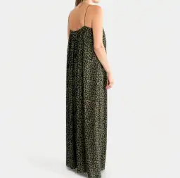 Camilla And Marc Tatami Full Maxi Dress Green Animal Print Size 8