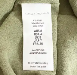 Camilla And Marc Tatami Full Maxi Dress Green Animal Print Size 8