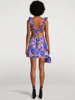 Zimmermann High Tide Frilled Mini Purple Ikate Floral Size 1/Au 10 for rent on The Volte - image 4