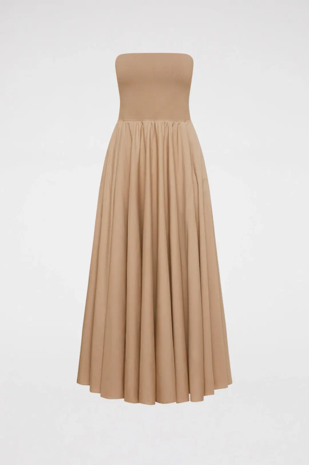Scanlan Theodore Crepe Knit Cotton Strapless Dress Nude Size 6 for rent on The Volte - main image