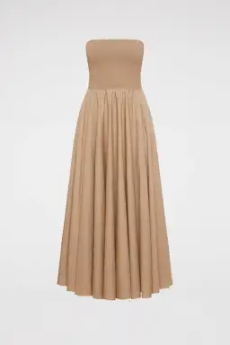 Scanlan Theodore Crepe Knit Cotton Strapless Dress Nude Size 6 for rent on The Volte - image 3