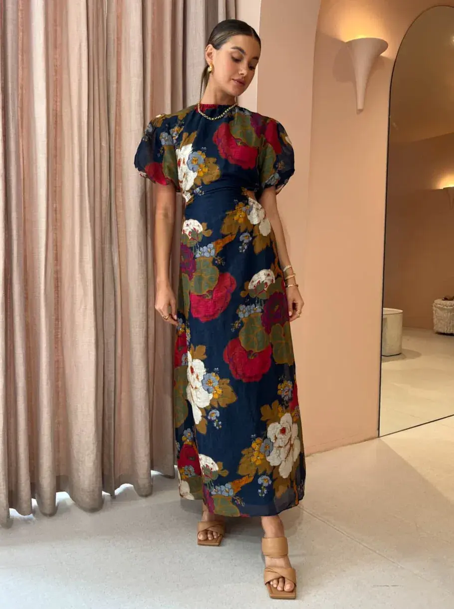 Sir the Label Bonita Puff Sleeve Gown Floral Size 1 / Au 8 for rent on The Volte - main image