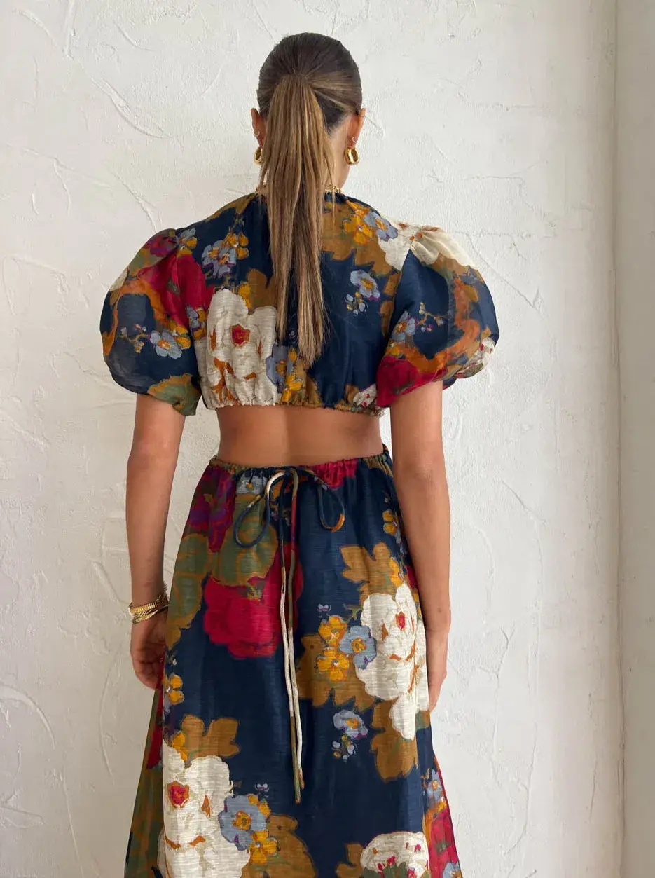 Sir the Label Bonita Puff Sleeve Gown Floral Size 1 / Au 8 for rent on The Volte - main image