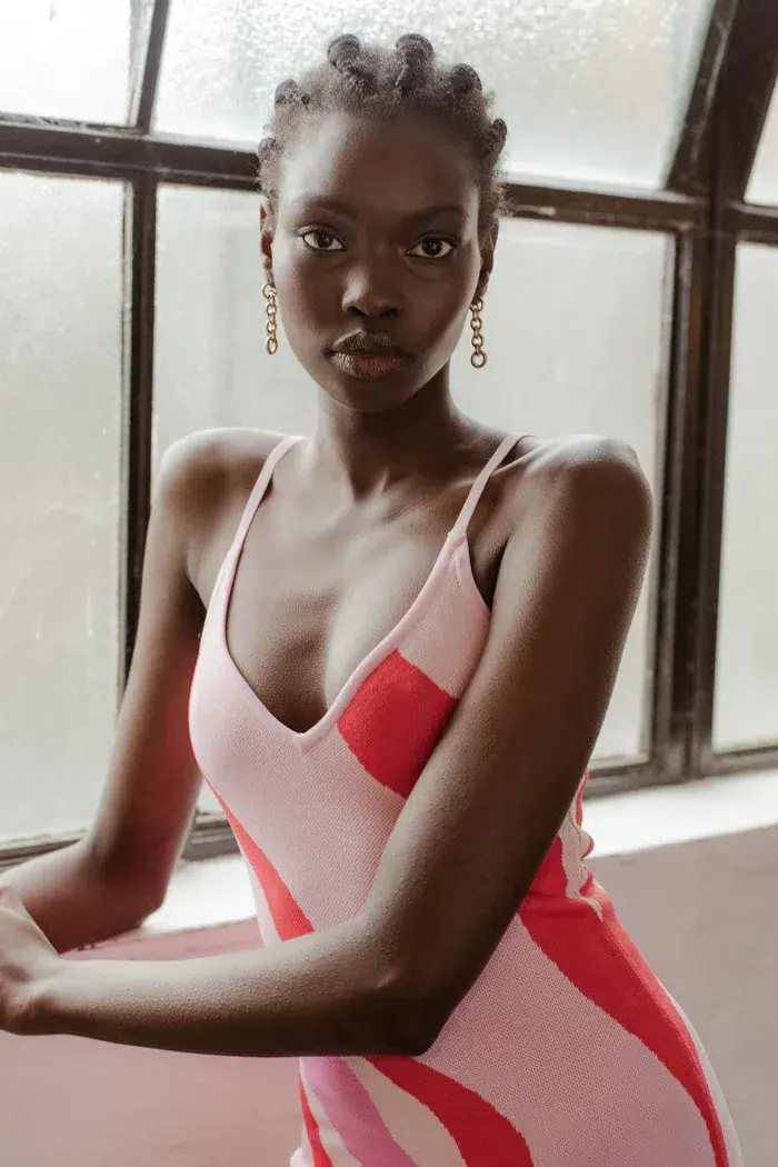 St Cloud Margarita Wave Knit Midi Dress Pink Size XS / Au 6 for rent on The Volte - main image