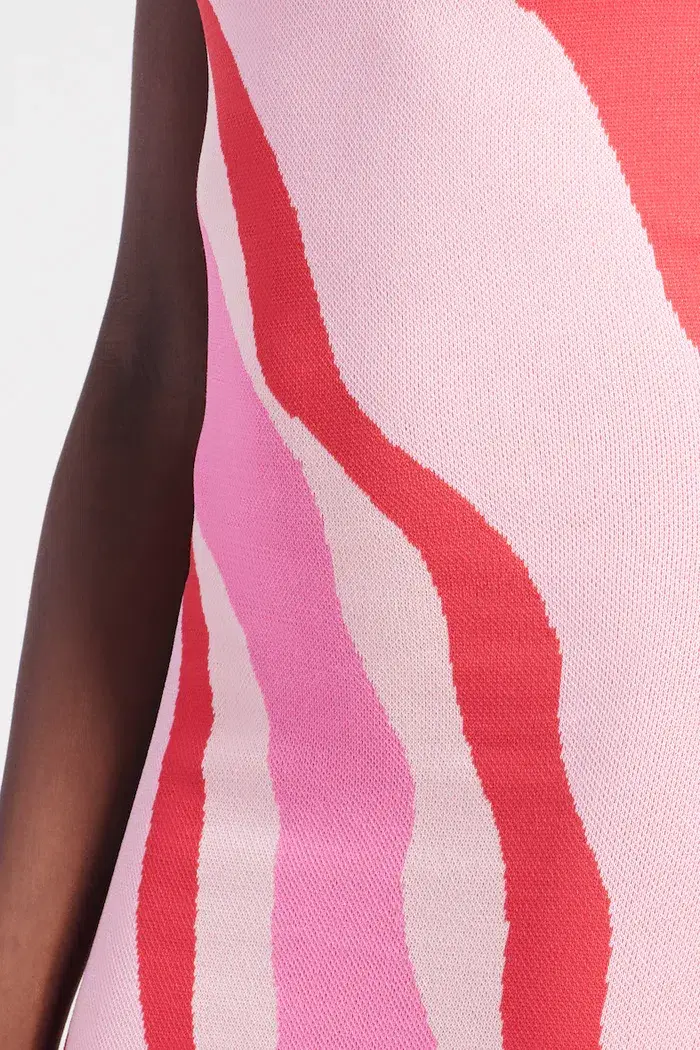 St Cloud Margarita Wave Knit Midi Dress Pink Size XS / Au 6 for rent on The Volte - main image