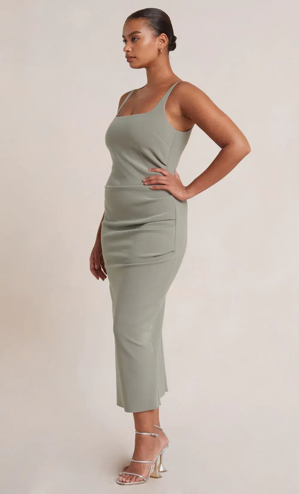 Bec & Bridge Be Mine Square Neck Midi Dress Sage Size 8 / S - Image 2